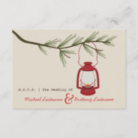 Red Oil Lantern Evergreen Camping Wedding R.S.V.P.