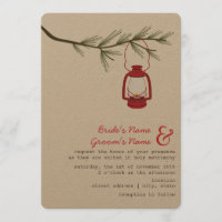 Red Oil Lantern Evergreen Tree Camping Wedding