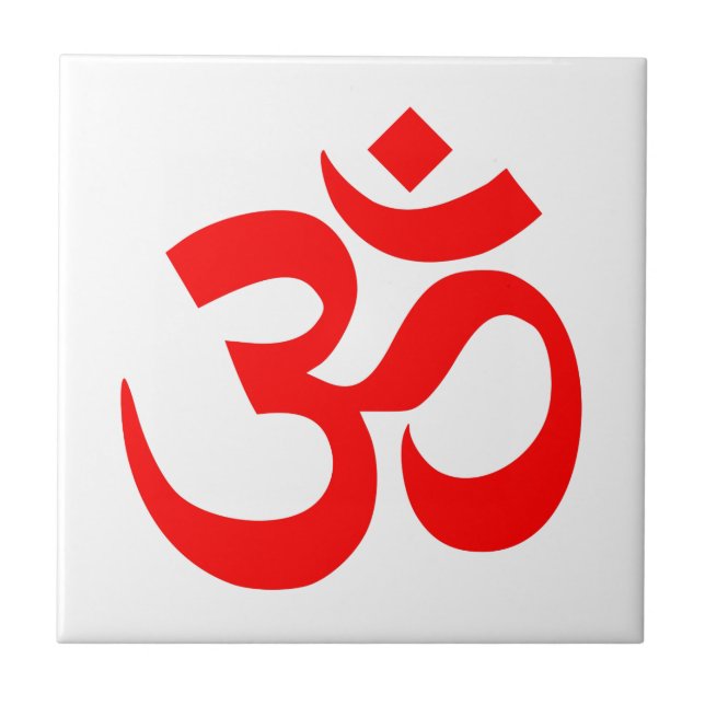 Red Om Symbol Tile (Front)