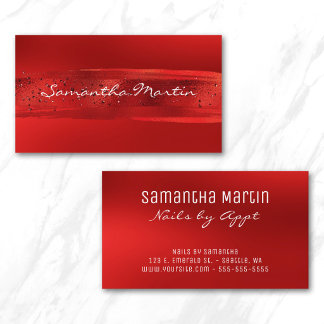 Red Ombre Brush Stroke Business Card