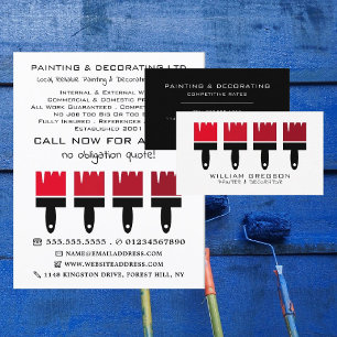 Red Ombre Brushes, Painter & Decorator Advertising Flyer