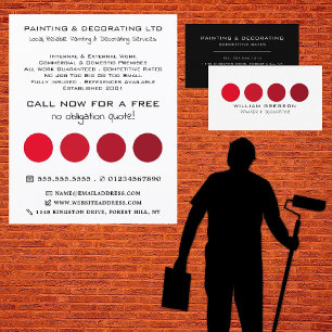 Red Ombre Circles, Painter & Decorator Flyer