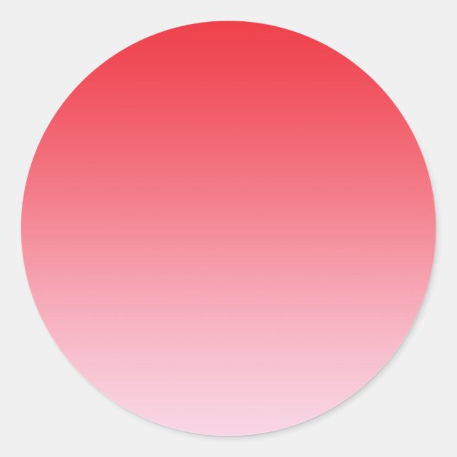 Red Ombre Classic Round Sticker (Front)