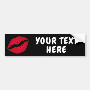 Red Ombre Lipstick Diva Lips Black Bumper Sticker