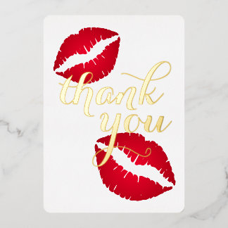 Red Ombre Lipstick Thank You Card