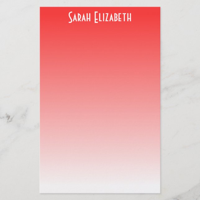 Red Ombre Stationery (Front)