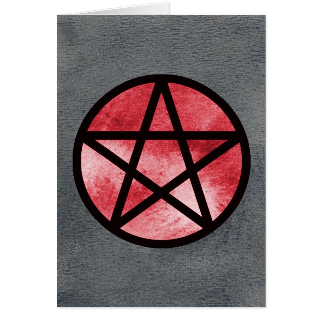 Red on Black Pentacle Card (Front)