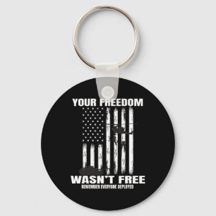Red On Fridays Military Veteran Patriotic American Key Ring