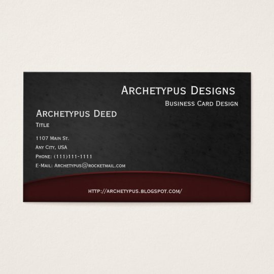 Red on Grey Curves Business Card Style 1