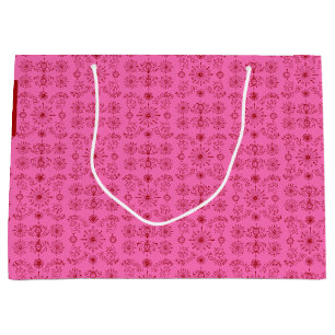 Red on Pink  Large Gift Bag