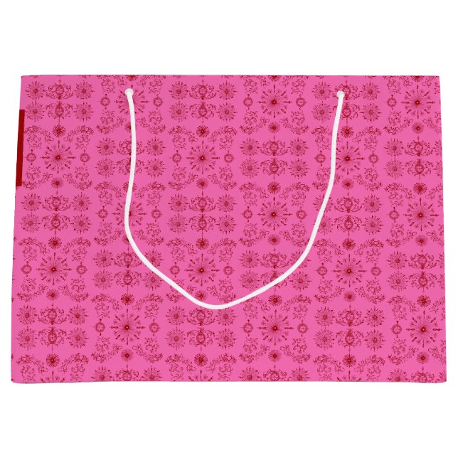 Red on Pink  Large Gift Bag (Front)