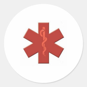     red-on-red classic round sticker