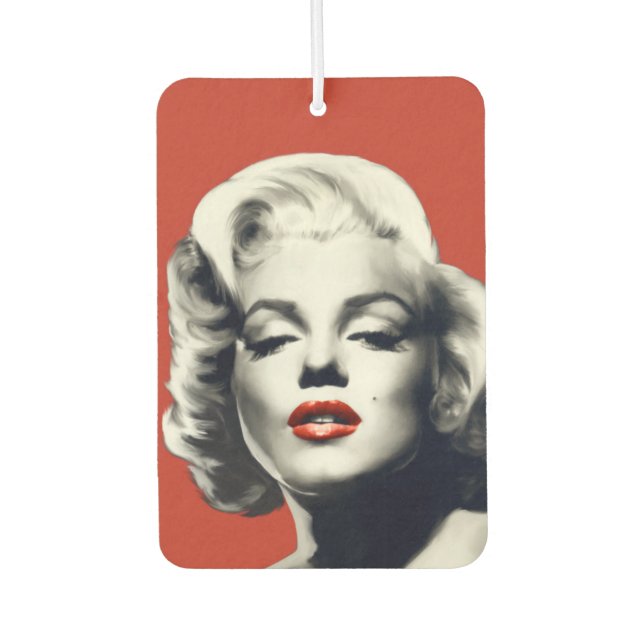 Red on Red Lips Marilyn Car Air Freshener (Front)