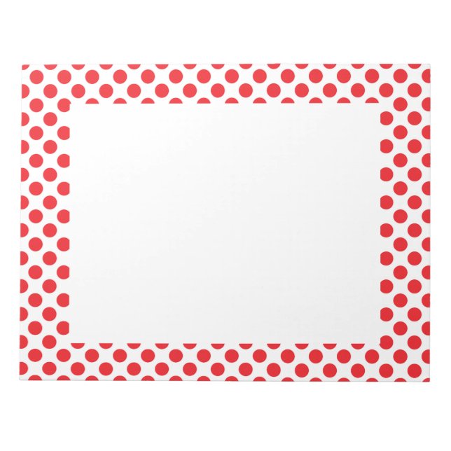Red on White Polka Dot Notepad (Front)
