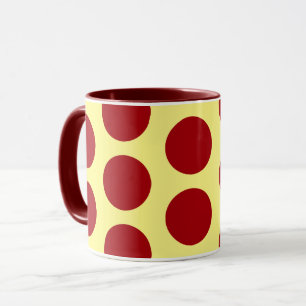 Red on Yellow Polka Dot Art Mug Cup