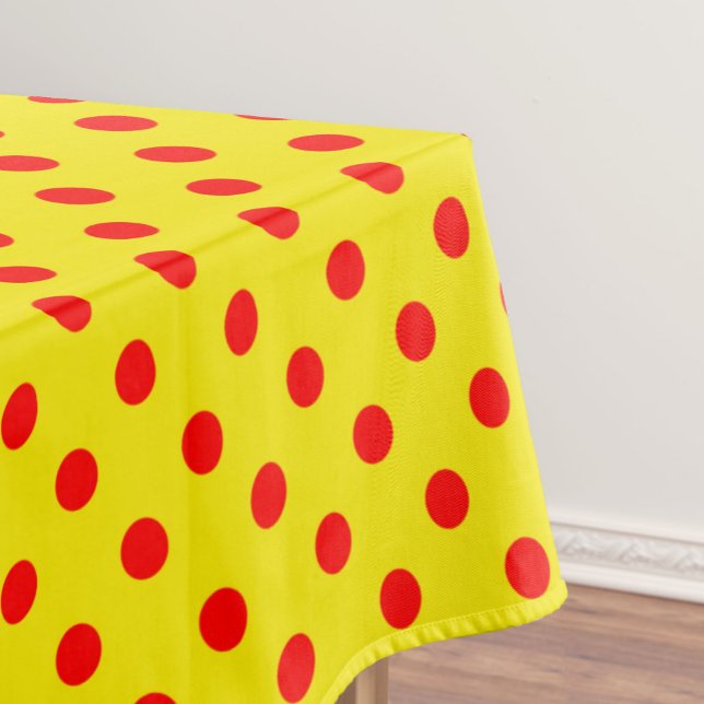 Red On Yellow Polka Dots Pattern Design  Tablecloth (Creator Uploaded)