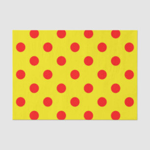 Red On Yellow Polka Dots Pattern Design  Tissue Paper