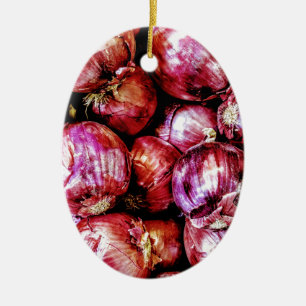 Red Onion Ceramic Tree Decoration