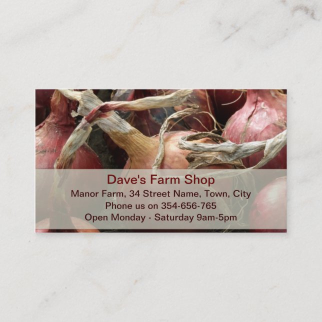 Red Onions Food Business Card (Front)