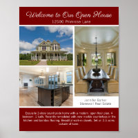 Red Open House Welcome Real Estate Photo
