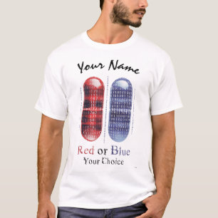 Red or Blue - Your Choice Cyberpunk Pill Art T-Shirt