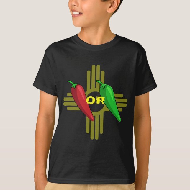 Red or Green Chile Hatch New Mexico Zia T-Shirt (Front)