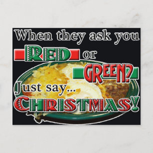 Red or Green... or Christmas? Holiday Postcard