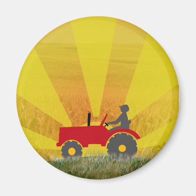 Red or Green Tractor Magnet (Front)
