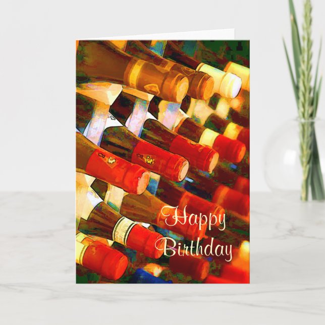 Red or White Happy Birthday Card (Front)
