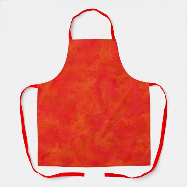 Red Orange Abstract Pattern Apron (Front)