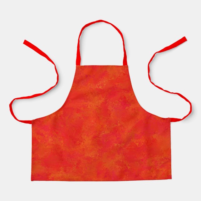 Red Orange Abstract Pattern Apron (Front)