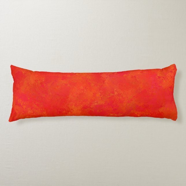 Red Orange Abstract Pattern Body Cushion (Front)