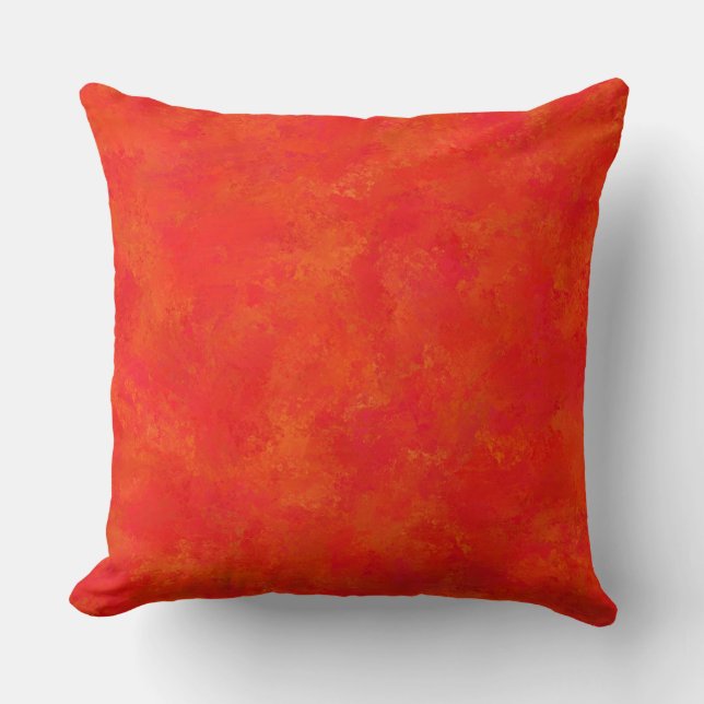 Red Orange Abstract Pattern Cushion (Front)