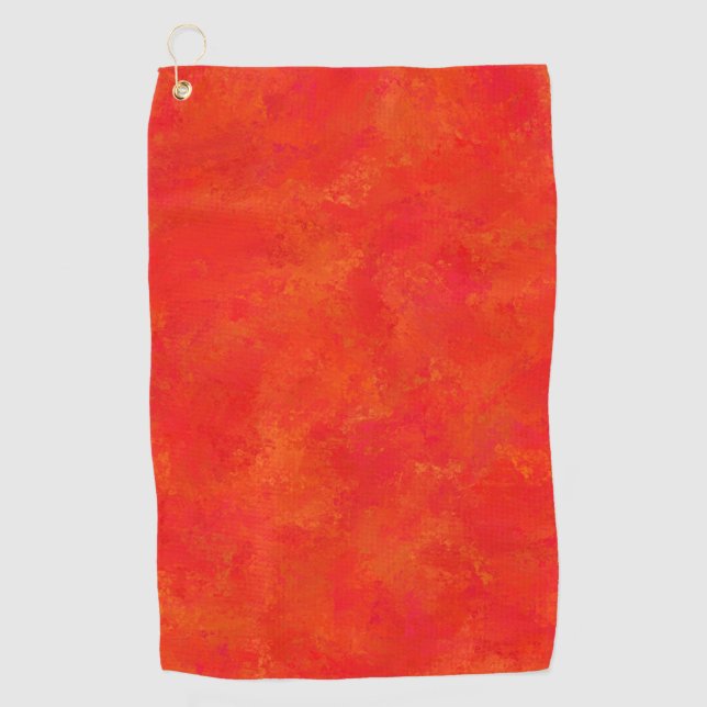 Red Orange Abstract Pattern Golf Towel (Front)