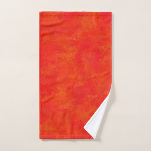 Red Orange Abstract Pattern Hand Towel