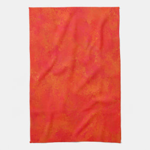 Red Orange Abstract Pattern Tea Towel