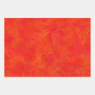 Red Orange Abstract Pattern Wrapping Paper Sheet