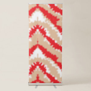 Red, orange, and pink textured patterns and motifs retractable banner