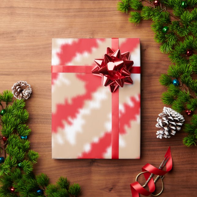 Red, orange, and pink textured patterns and motifs wrapping paper (Holiday Gift)