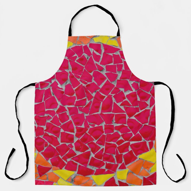 Red, orange, and yellow artwork apron (Front)
