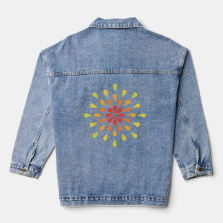 Red, orange and yellow denim jacket