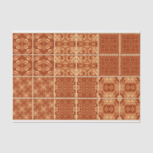 Red, orange and yellow tile decoupage tissue paper