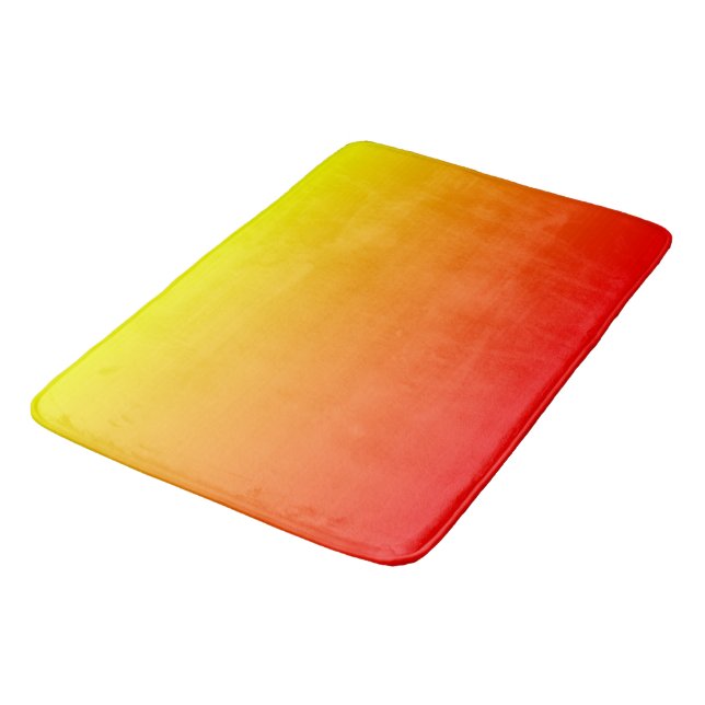 Red, Orange and Yellow Watercolor Gradient Bath Mat (Angled)