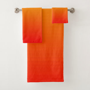 Red, Orange and Yellow Watercolor Gradient Bath Towel Set