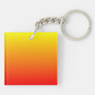 Red, Orange and Yellow Watercolor Gradient Key Ring