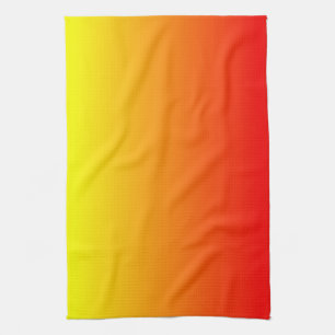 Red, Orange and Yellow Watercolor Gradient Tea Towel