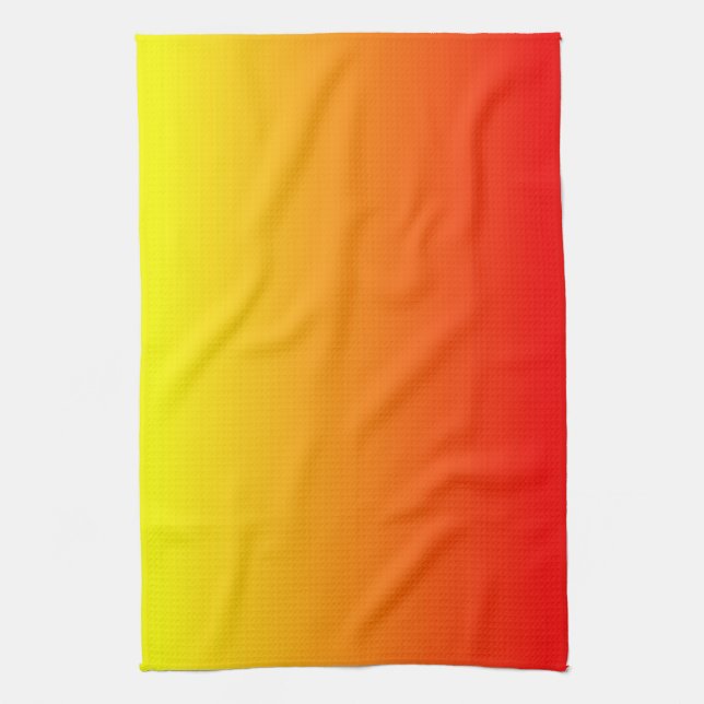 Red, Orange and Yellow Watercolor Gradient Tea Towel (Vertical)