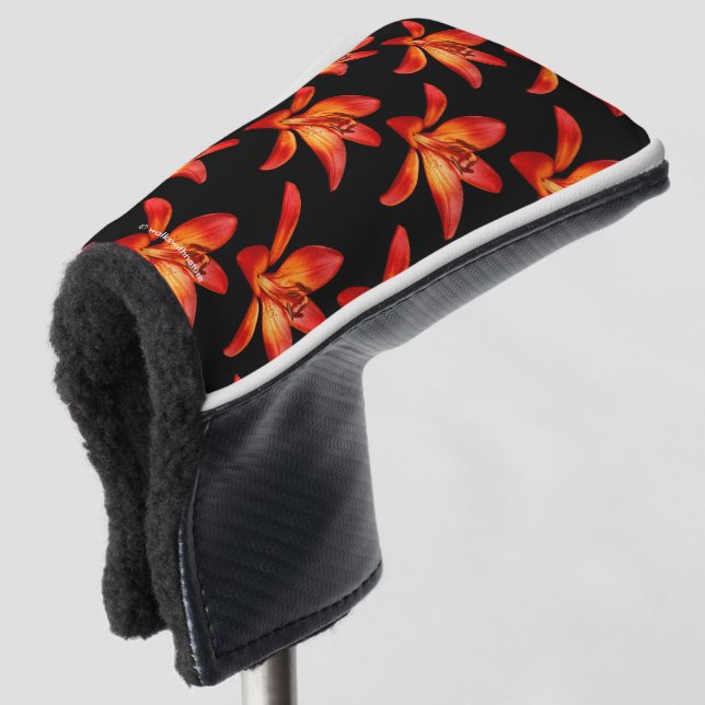 Red Orange Asiatic Lily Gran Paradiso Golf Head Cover (3/4 Front)