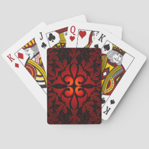 Red Orange Black Modern Geometric Design Playing Cards