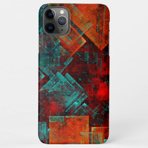 Red Orange Blue Squares Abstract Art iPhone 11Pro Max Case